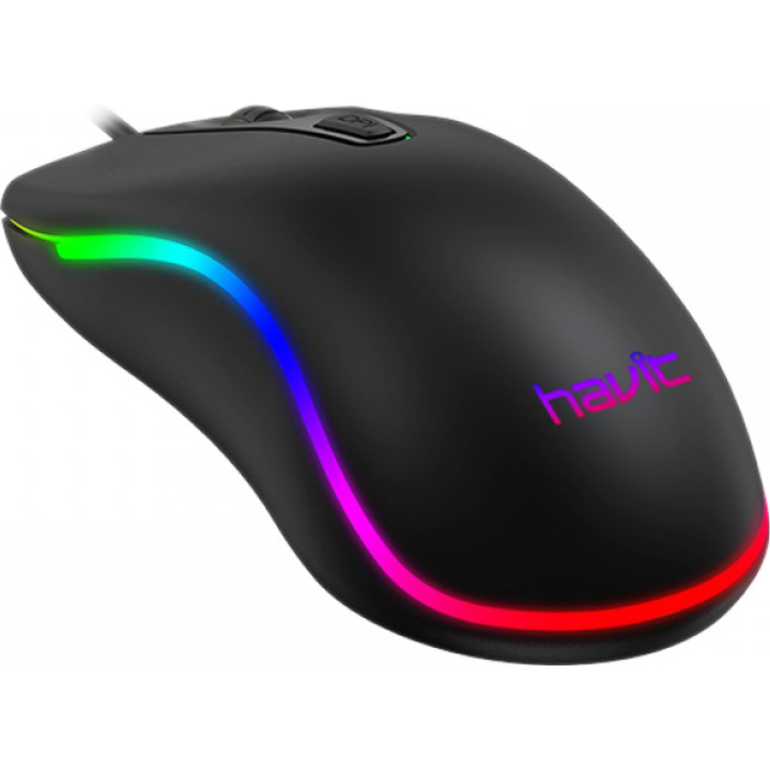 

Мышка игровая проводная оптическая с подсветкой HAVIT MS72 |USB / RGB| Черный