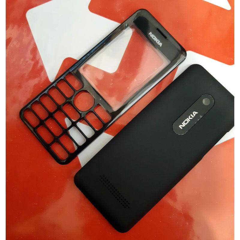 

Корпус Nokia 206, передняя панель, задняя крышка, Черный