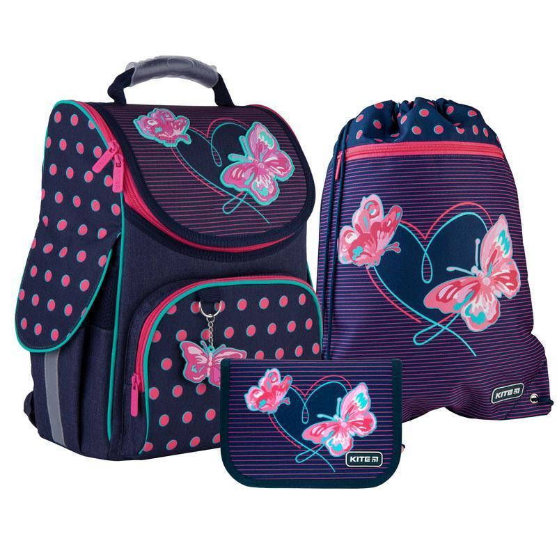

Школьный набор Kite Butterflies рюкзак + пенал + сумка SET_K21-501S-3