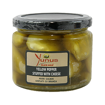 

Перець Юнус жовтий фарширований сиром Yunus 290ml 12шт/ящ (Код : 00-00005167)