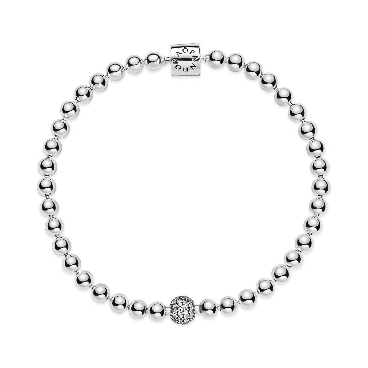 

Серебряный браслет Pandora replika из бусин Сферы 598342CZ 19
