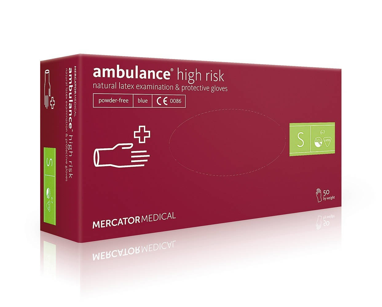 

Перчатки латексные Ambulance® High Risk нестерильные неопудренные синие, Синий