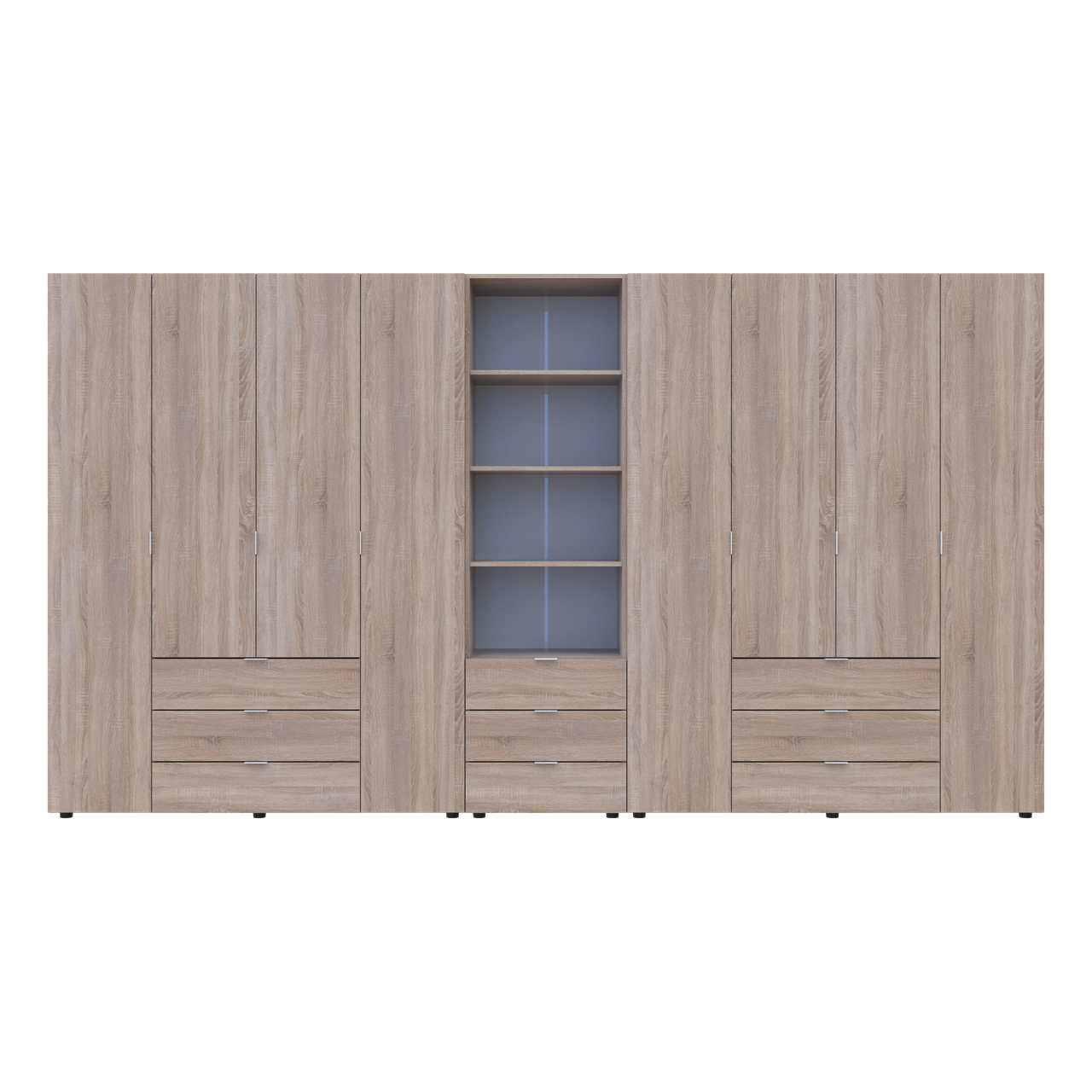 Шафа для одягу Гелар Doros Дуб сонома 4+4ДСП з пеналом 370х49.5х203.4 (42005185) 5