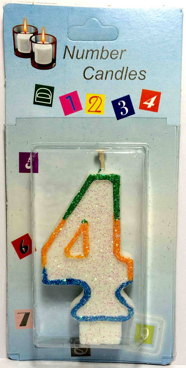 

Свiчка для торта цифра "Радуга" 4