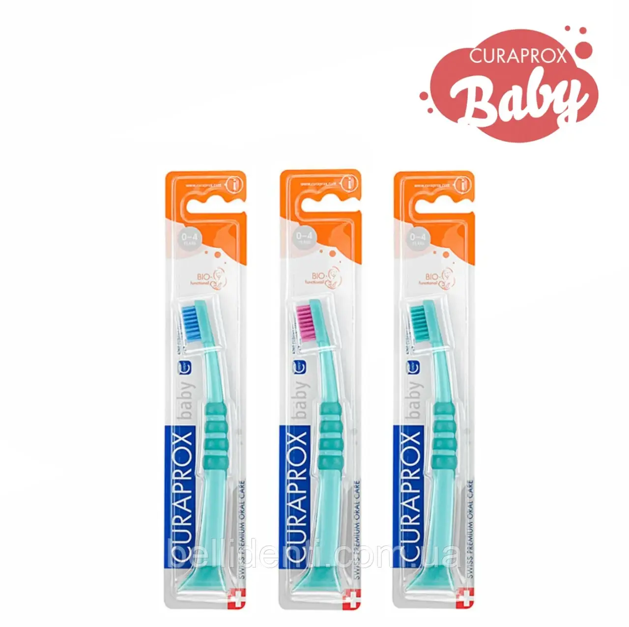 

Зубная щетка Curaprox CS Baby для детей (0-4 лет) прорезиненная ручка с присоской