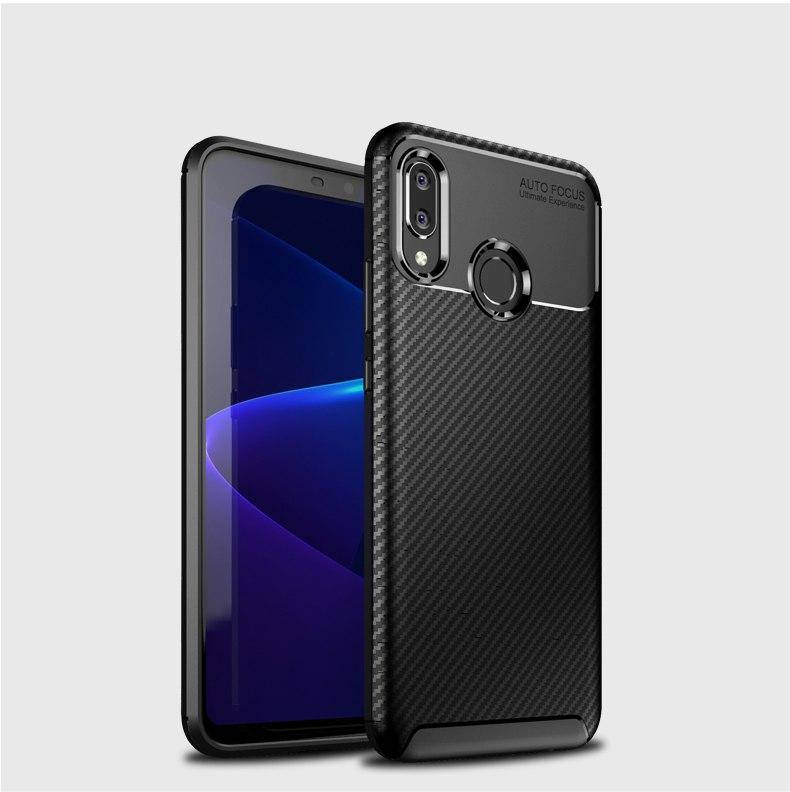 

Силиконовый чехол для Honor 10 lite Черный бампер под карбон