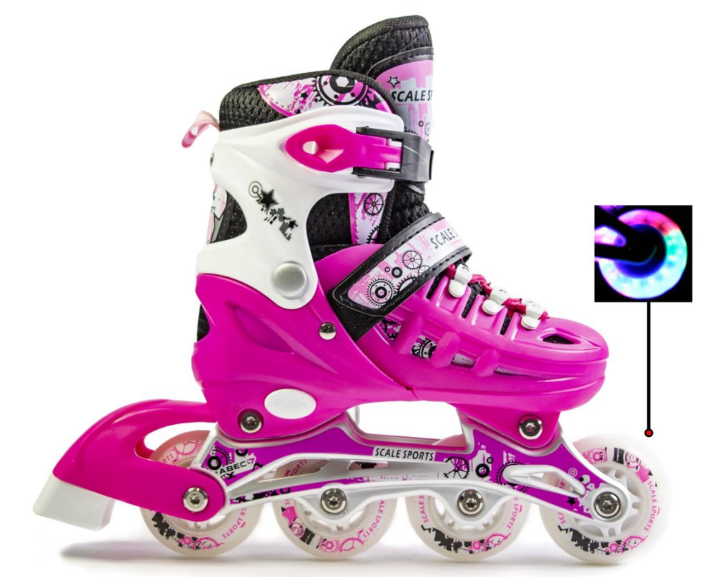 

Ролики раздвижные розовые Scale Sports Pink LF 905, размер 37-41для девочек