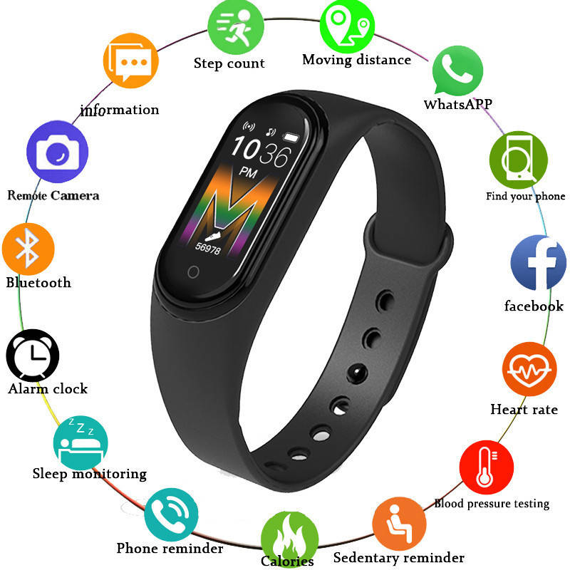 

Фитнес часы М5, смарт браслет smart watch, mi band 5 (black)