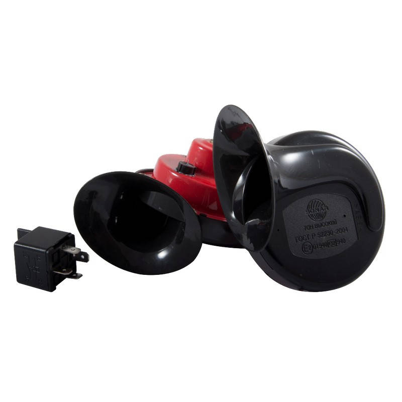 

Сигнал автомобильный двухтональный с реле Сонар SAZ-7. Клаксон для авто машины