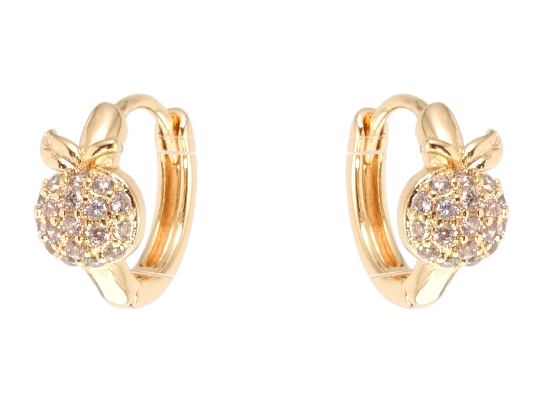 

Серьги Xuping M&L желтый оттенок колечки "Яблочки с цирконием"