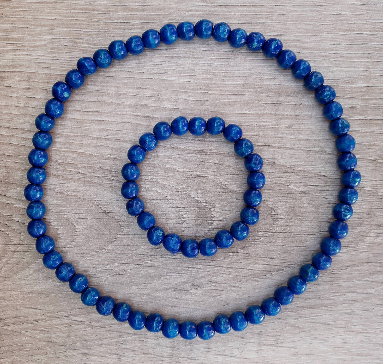 

Набір буси та браслет Горобина синій