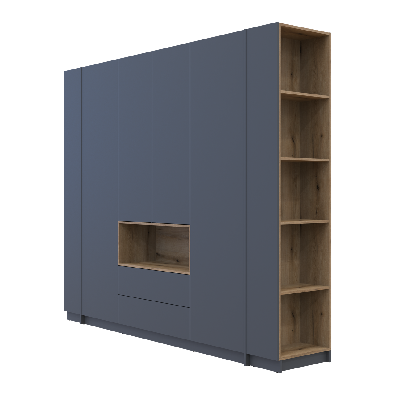 Шафа для одягу з нішею та етажеркою Doros Дейл Графіт/Дуб Евок 4 ДСП 234х52х220 (44900339) 4