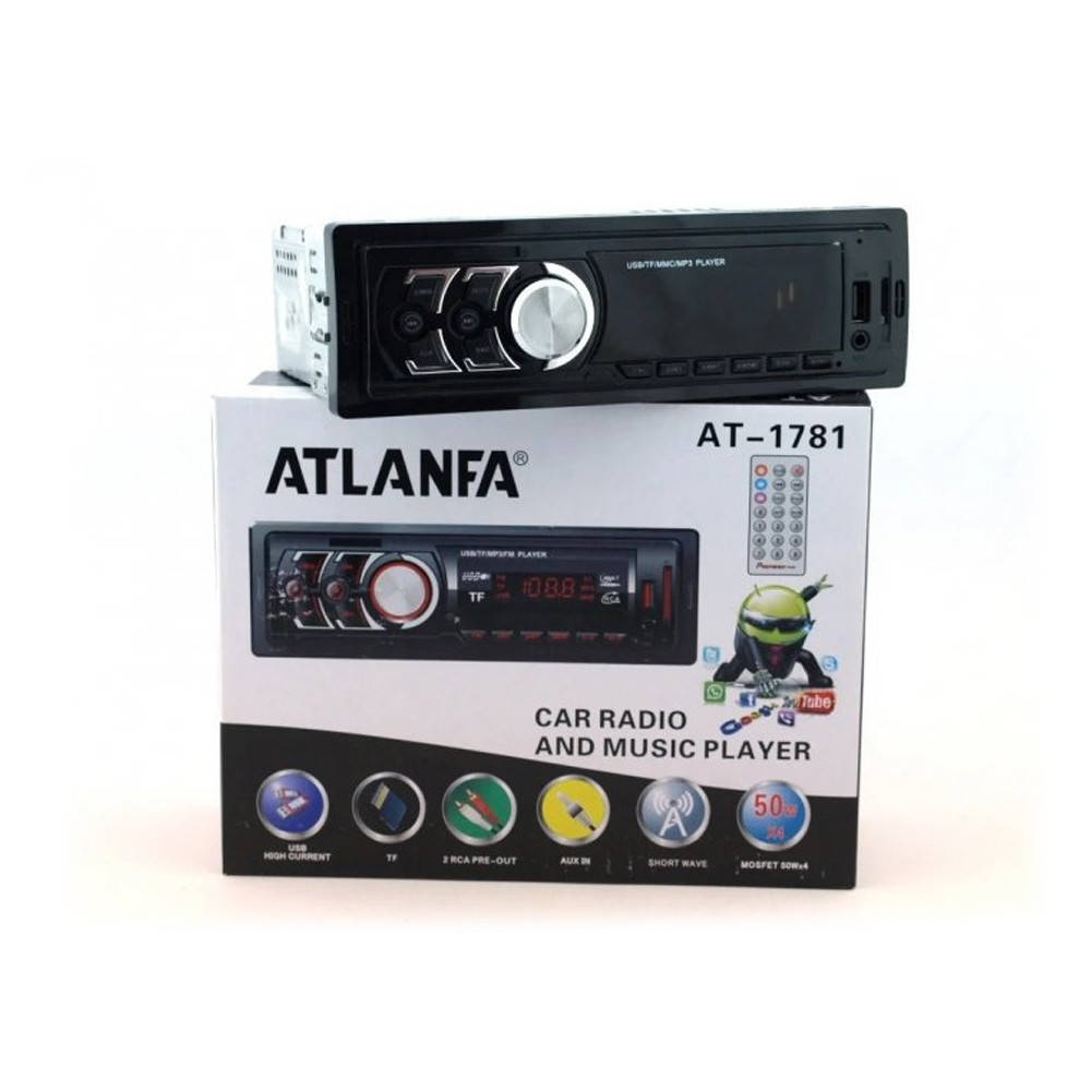 

Автомагнитола с пультом ATLANFA-1781 1din / Автозвук с USB-вход MP3 и Bluetooth / Магнитола в машину