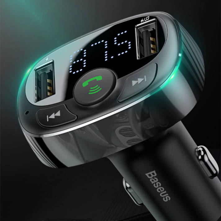 

Автомобильный FM трансмиттер Baseus S-09A T-Typed Bluetooth MP3 Charger, Черный