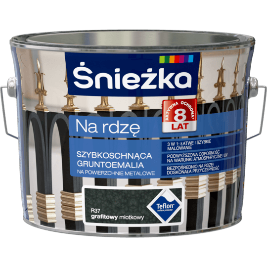 

Емаль (грунт) СНЄЖКА NA RDZЕ R37 ГРАФИТОВАЯ молотковая 2,5л