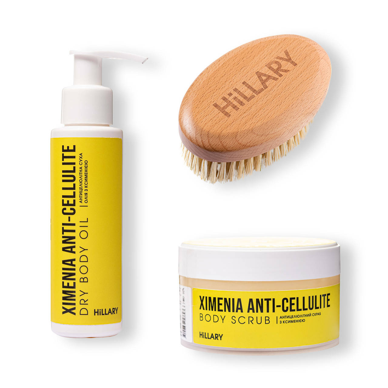 

Антицелюлітний догляд з засобами олієї ксименії та Щіткою овал для сухого масажу