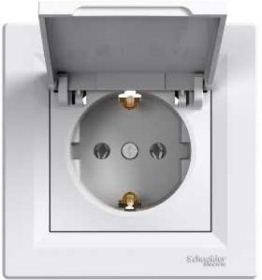 

Розетка с з/к с крышкой белая Asfora EPH3100121