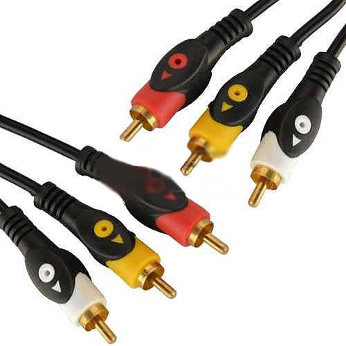 

Шнур соедин. 3RCA х 3RCA gold, диам.-4х12мм, чёрный, 1,2м., Черный