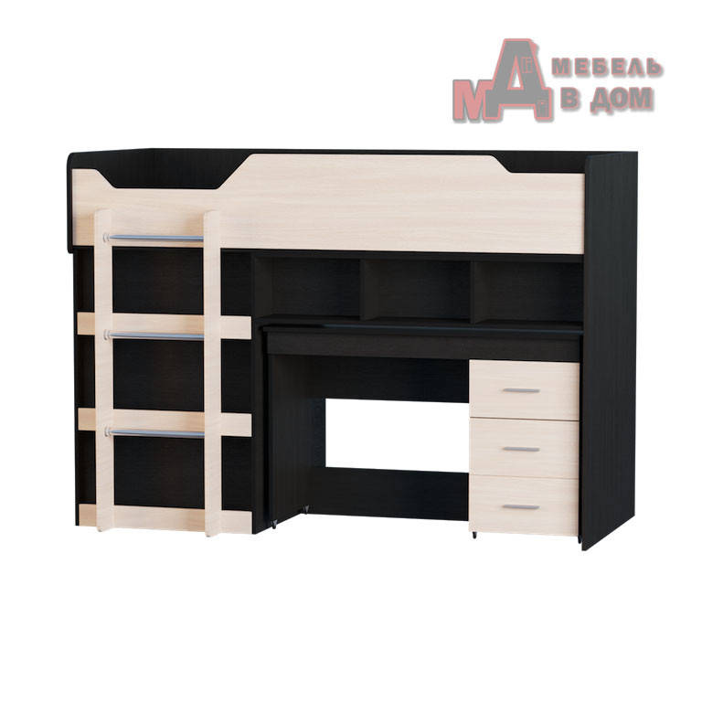 

Детская кровать-чердак "Микс" с выкатным столом