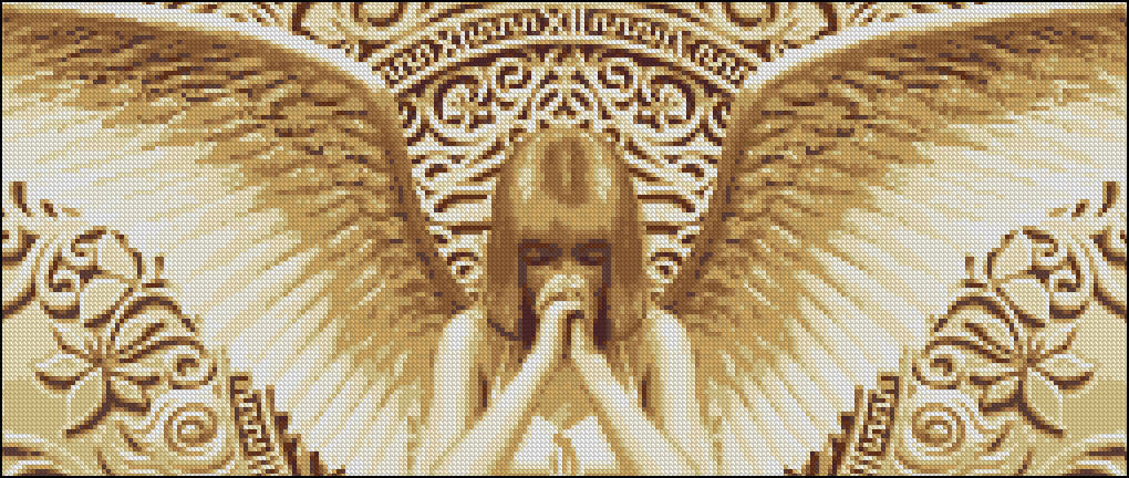 

Схема для вышивания бисером или нитками на габардине Молитва Ангела С-224