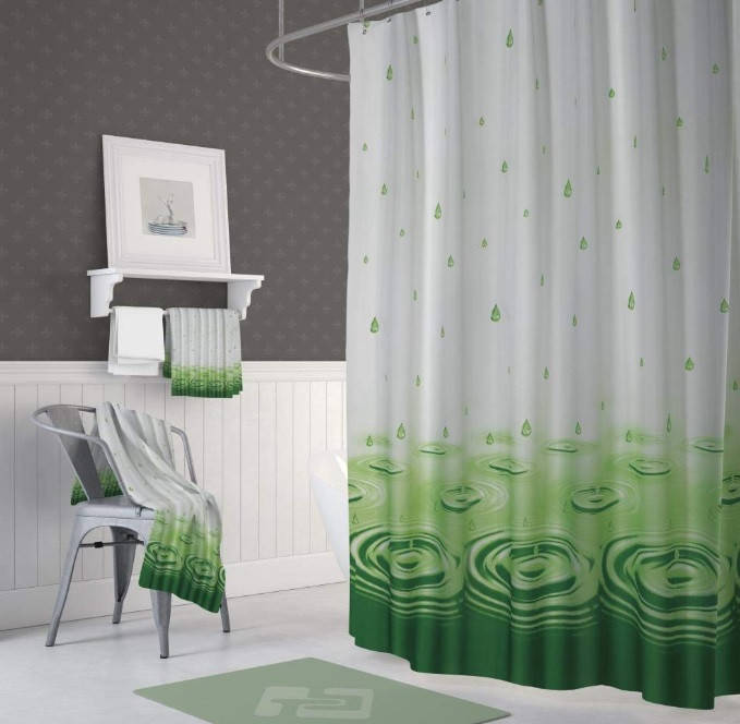

Шторка для ванной Jackline полиэстер 180*200 см (Турция) 5020V14, Зелёный