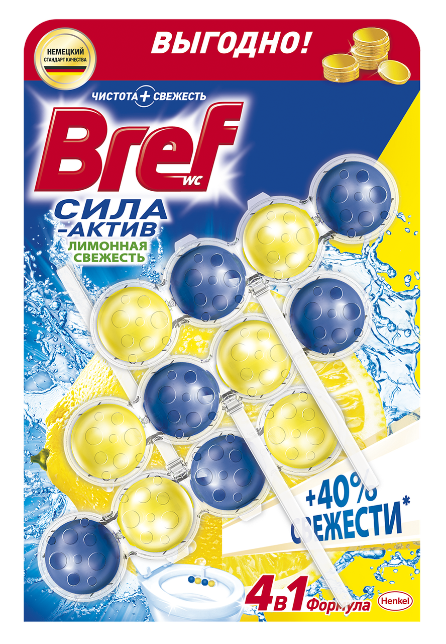 

Твердий туалетний блок Bref Сила-Актив шаріки