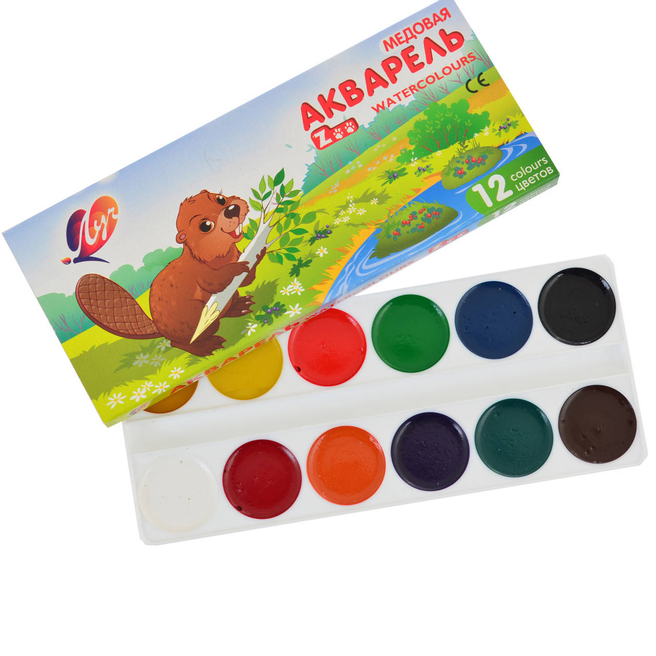 

Акварель Зоо(Мини) 12 цвета мед. б/к к/к 19С1247-08 код: 110203