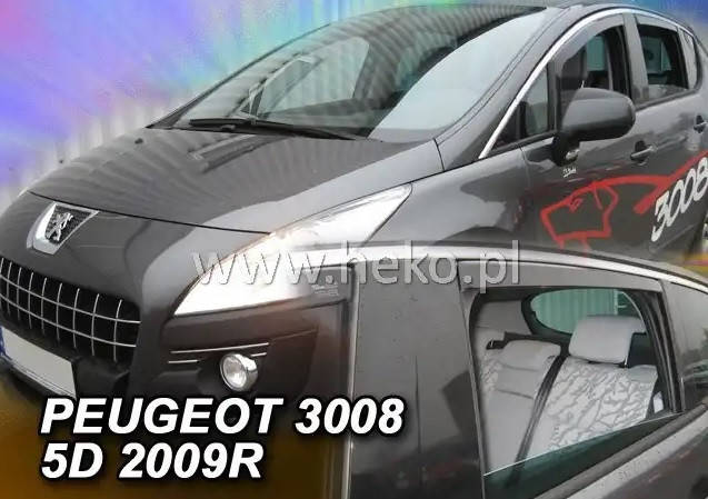 

Дефлекторы окон (вставные!) ветровики Peugeot 3008 2009-2016 4шт., HEKO, 26141