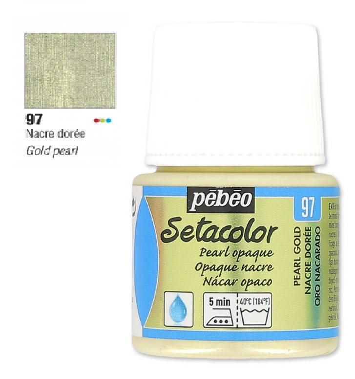 

Краска по светл.и темн.тканям нерастекающаяся "Setacolor Перламутр" 45мл ЗОЛОТООЙ