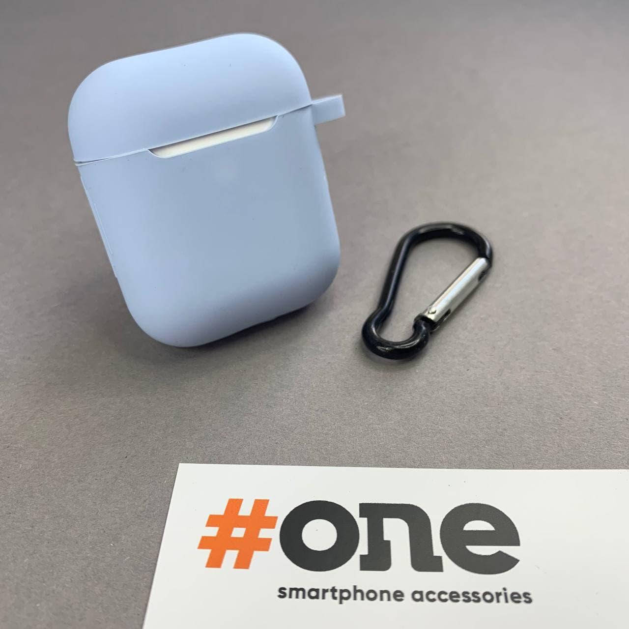 

Чехол для AirPods 1 2 тонкий силиконовый футляр с карабином чехол для наушников аирподс 1 2 голубой 05 CVR