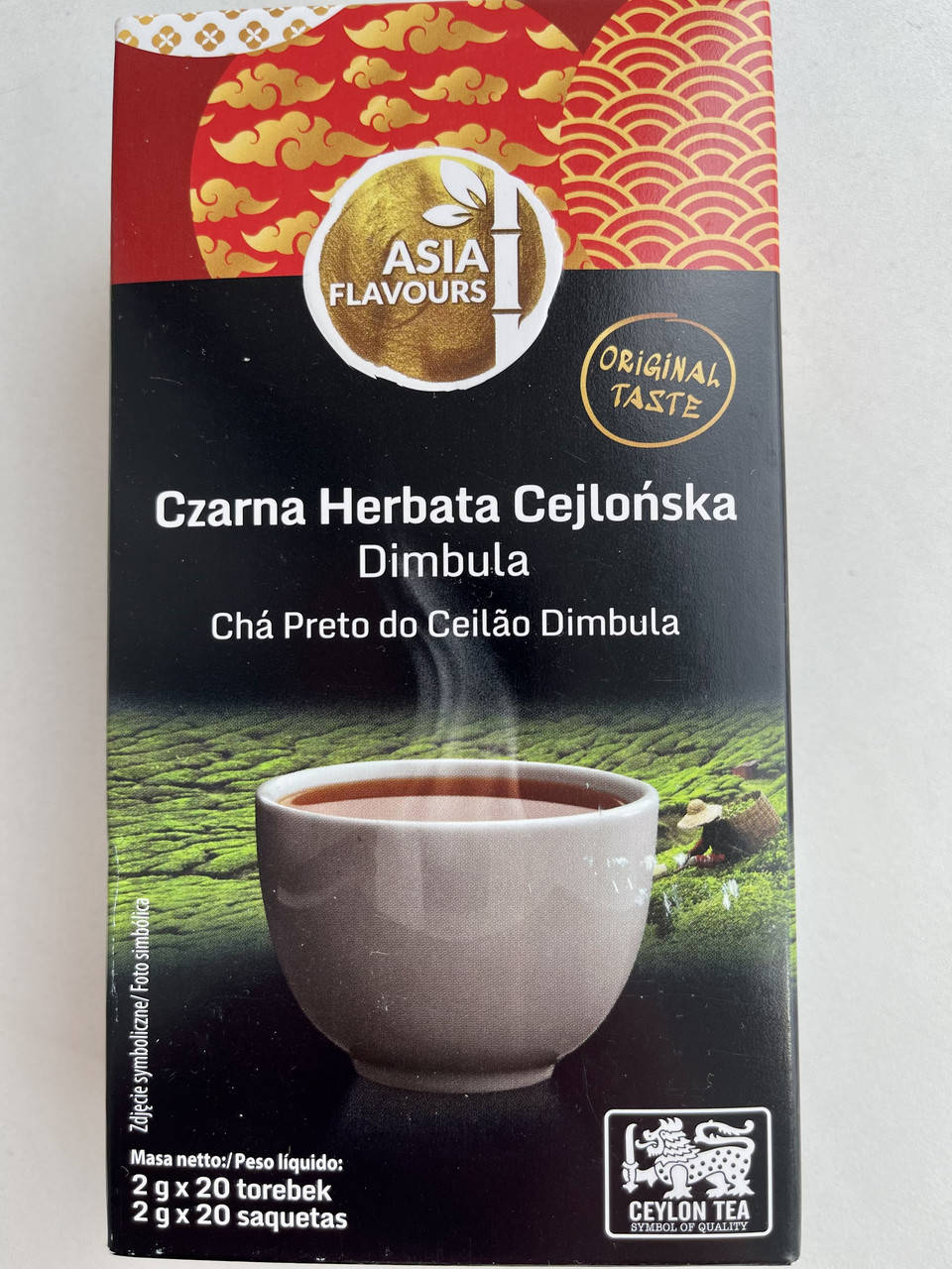 

Черный цейлонский чай с плантации Dimbula ASIA Flavours (2гх20шт) 40г
