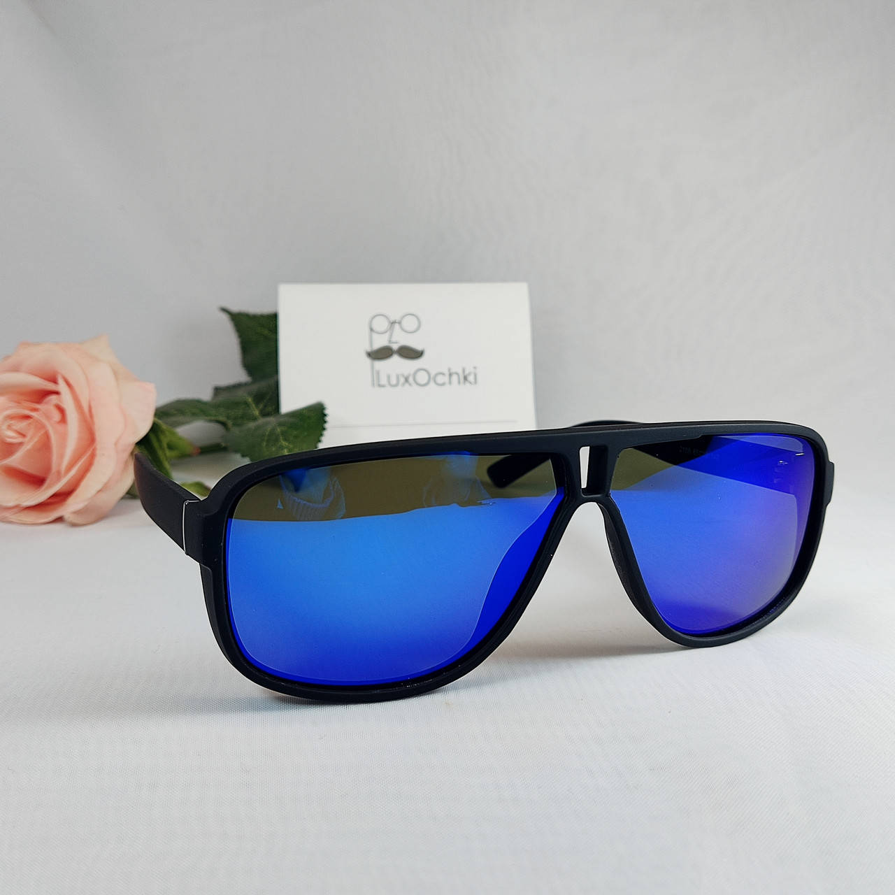 

Мужские солнцезащитные поляризованные очки черный матовый, синий зеркальный