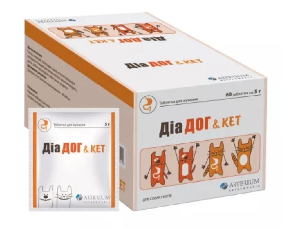 

Диа Дог & Keт 1таблетка от диареи для собак и кошек