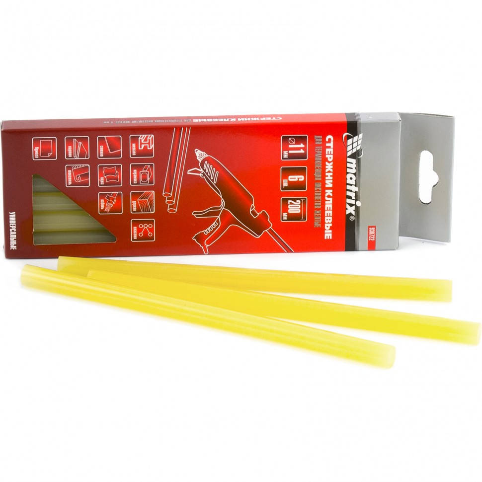 

Стержни клеевые, 11 x 200 мм, желтые, 6 шт. MTX