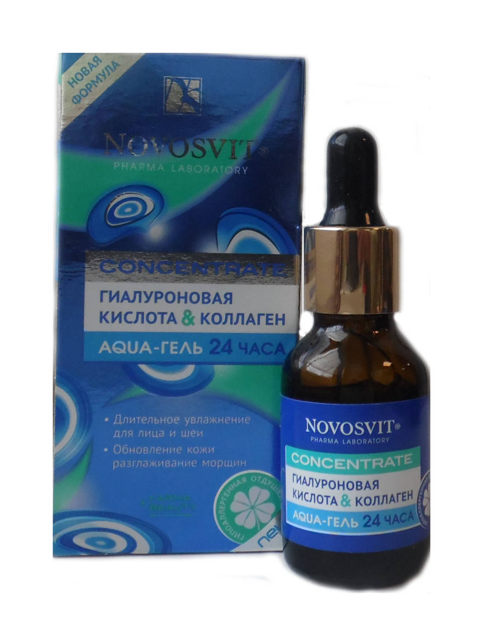 

Аква гель гиалуроновая кислота и коллаген 24 часа разглаживание морщин 25 мл Novosvit
