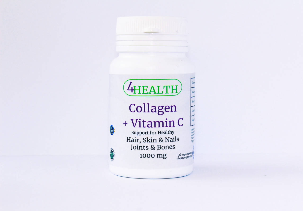 

4HEALTH - Collagen + Vitamin C (Hair, Skin & Nails, Joints & Bones) 1000 mg (50 капс)