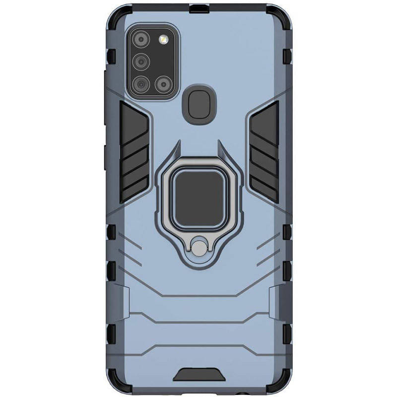 

Противоударный чехол с магнитом под держатель в машину Transformer Ring for Magnet для Samsung Galaxy A21s, Серый