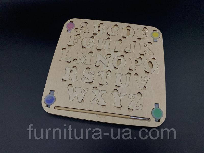 

Алфавит пазл английский деревянний.Краски+кисть. 25*25 см