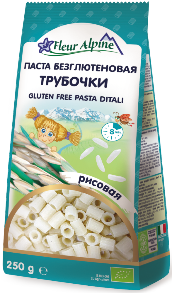 

Паста безглютеновая "трубочки" / Gluten free pasta - рисовая Fleur Alpine, 250г