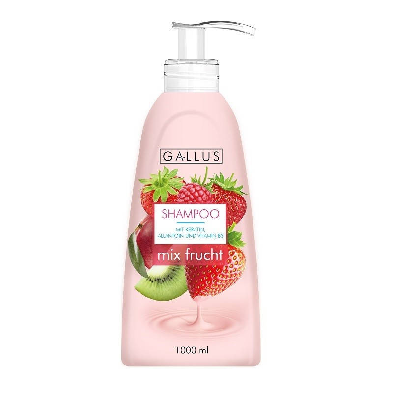

Шампунь для волос с кератином и витамином В3 Gallus 1000 мл Mix Frucht