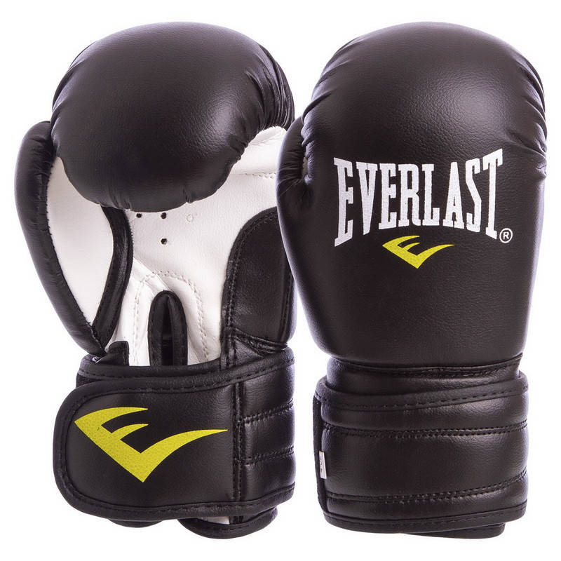 

Перчатки боксерские детские/взрослые на липучке (р-р 4, 6 oz) Everlast MA-5018 черный