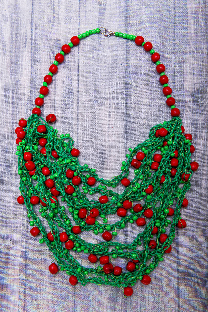 

Намисто Панянка. Червоно-зелене