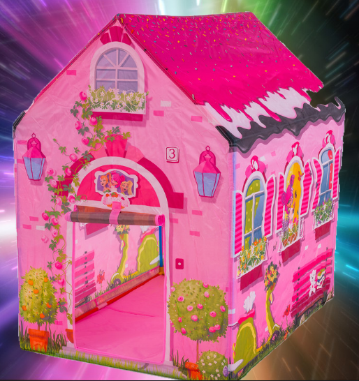 

Игровая палатка Домик на колышках и завязках цвет розовый