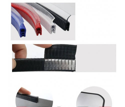 

Молдинг кромки двери 5м черный силикон на скотче (с торцевым уплотнителем для защиты) блистер