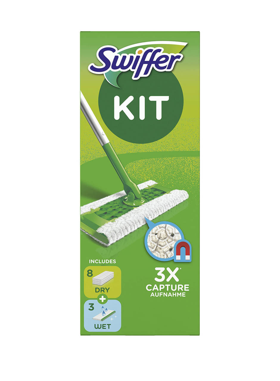 

Набор для уборки пола швабра + салфетки Swiffer зеленый-белый LI-112701