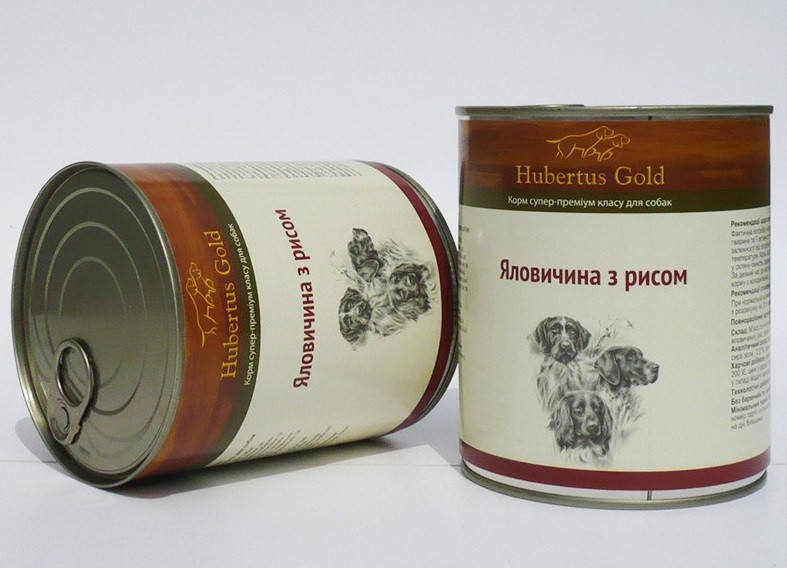 

Консервированный корм для собак. Hubertus Gold. Говядина с рисом