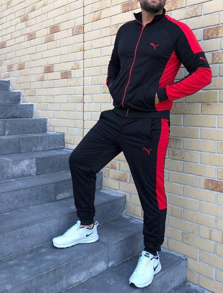 

Красный мужской спортивный костюм Puma. Мужской спортивный костюм Пума весна-осень