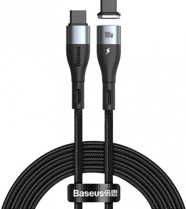 

Кабель USB Baseus Zinc Magnetic PD2.0 100W Type-C - Type-C Cable 1.5м Black (CATXC-Q01), Черный