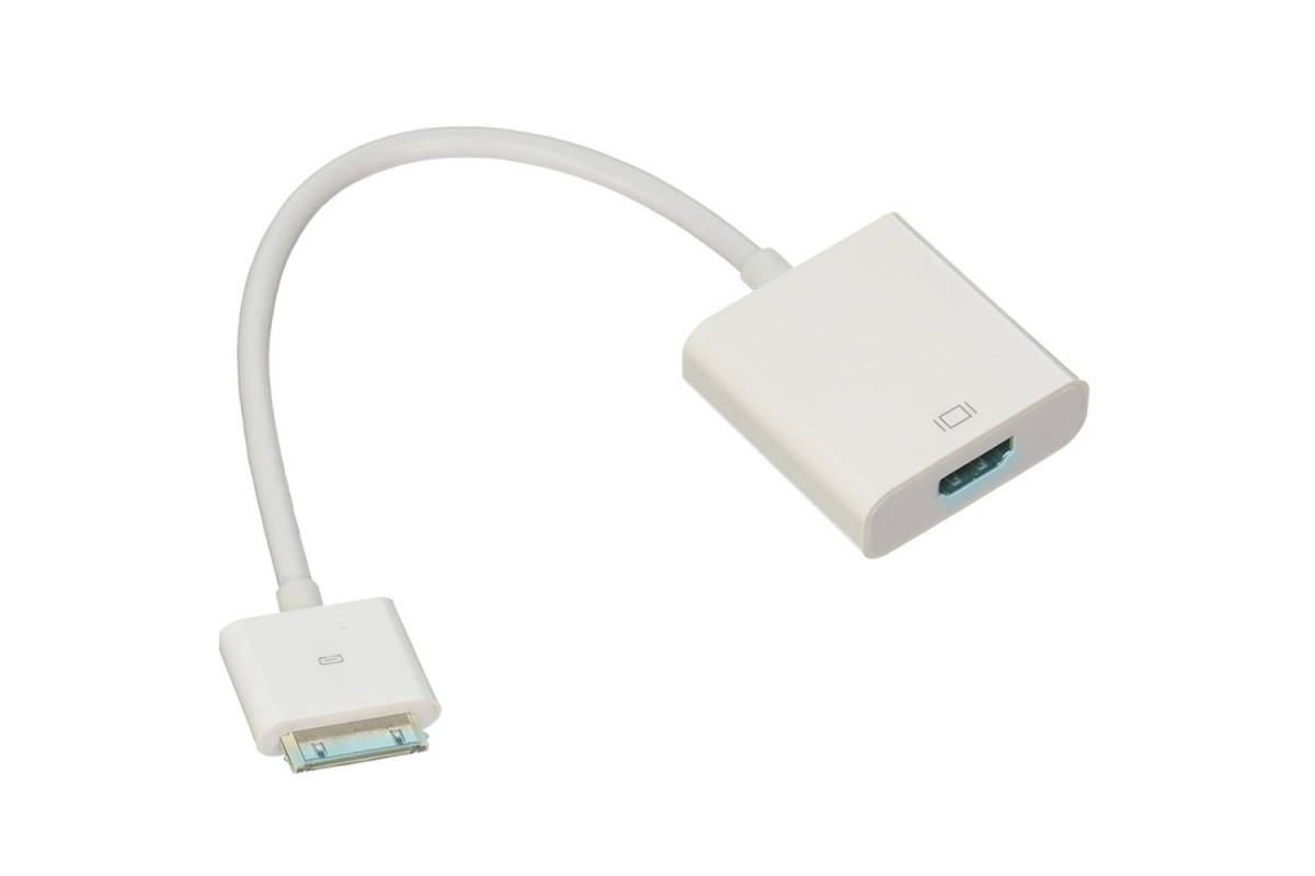 

Переходник для iPhone 30 pin на HDMI адаптер для iPad 30 pin на телевизор ТV HDMI 1080P, Белый