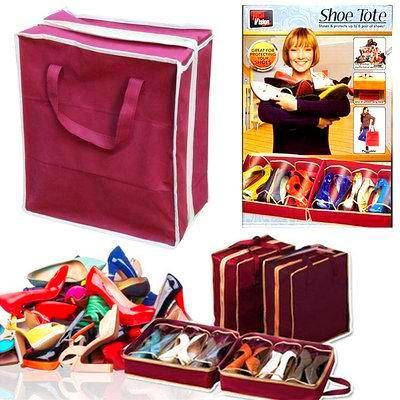 

Органайзер сумка для зберігання взуття Shoe Tote Bag органайзер для обуви, Бордовый
